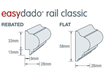 easydado rail cross section profile drawing | EasyCraft Dado Panelling & Dado Rail