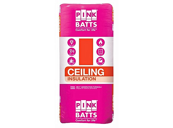 pink batts r5.0 1160mm x 580mm x 220mm 5.38m² ceiling insulation - 8 pack