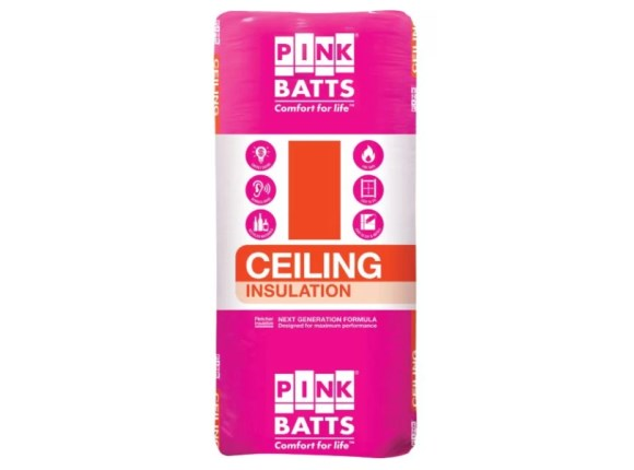 pink batts r6.0 1160mm x 430mm x 250mm 3.0m² ceiling insulation - 6 pack