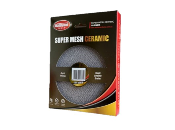 wallboard super mesh ceramic pads 225mm 220grit pack 10